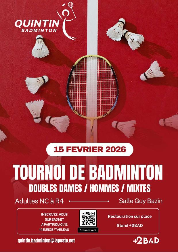 Tournoi double et mixte QUINTIN 2026